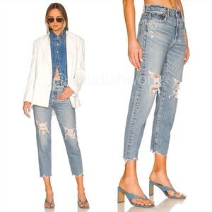 MOUSSY VINTAGE Howa Straight Leg Distressed Mid Rise Jeans Size 26